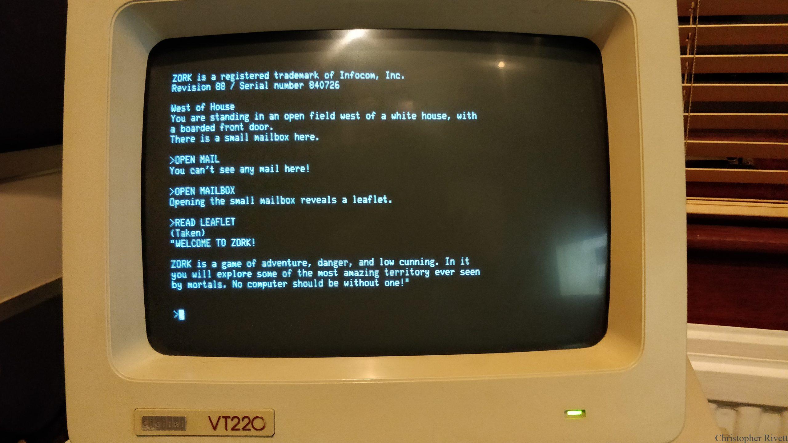 Zork under CP/M Zork under CP/M